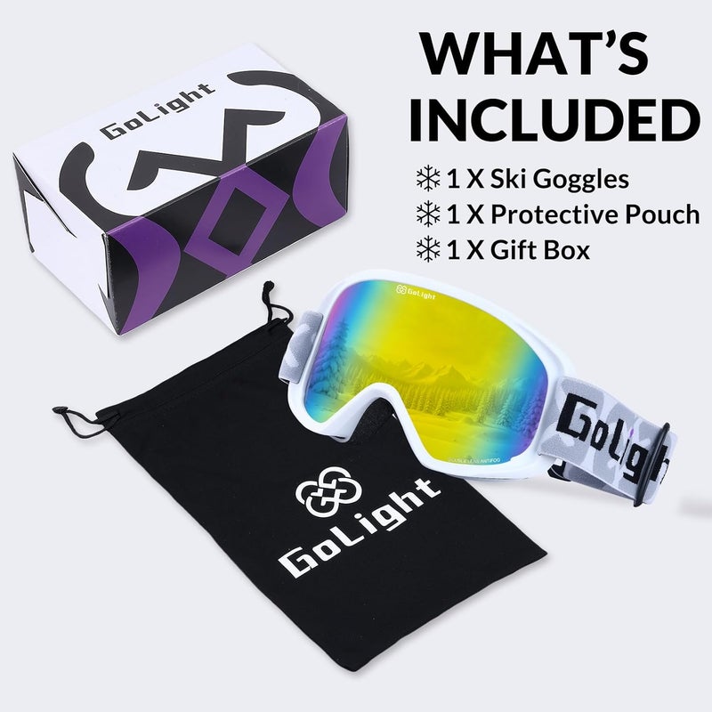 Golight Youth, Teen & Small-Face Adult Ski Goggles – Safe Fit for Small Faces, Anti-Fog Lens & UV400 Full Protection - Image 5